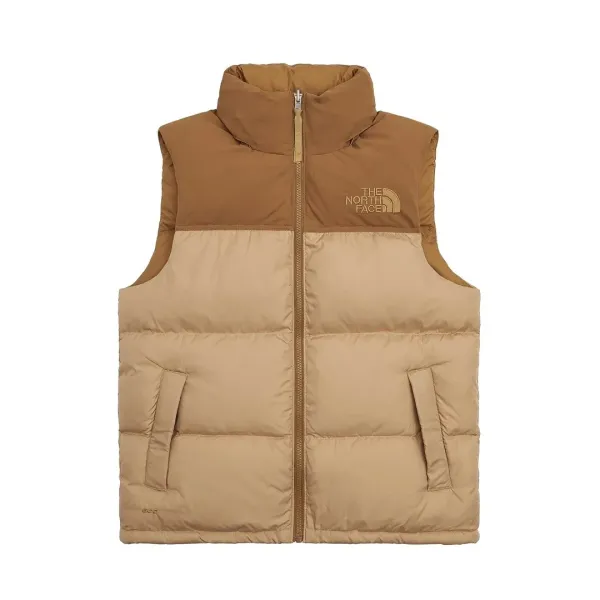 The North Face Nuptse Vest Beige Two-Tone Down Vest - 1