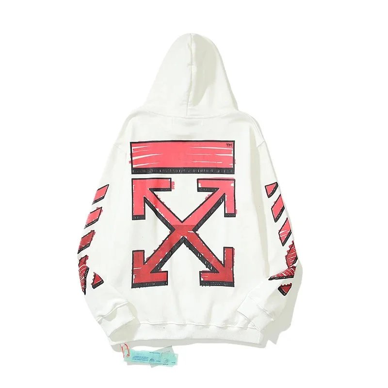 Off-White Diag Arrow Print White Hoodie - 1