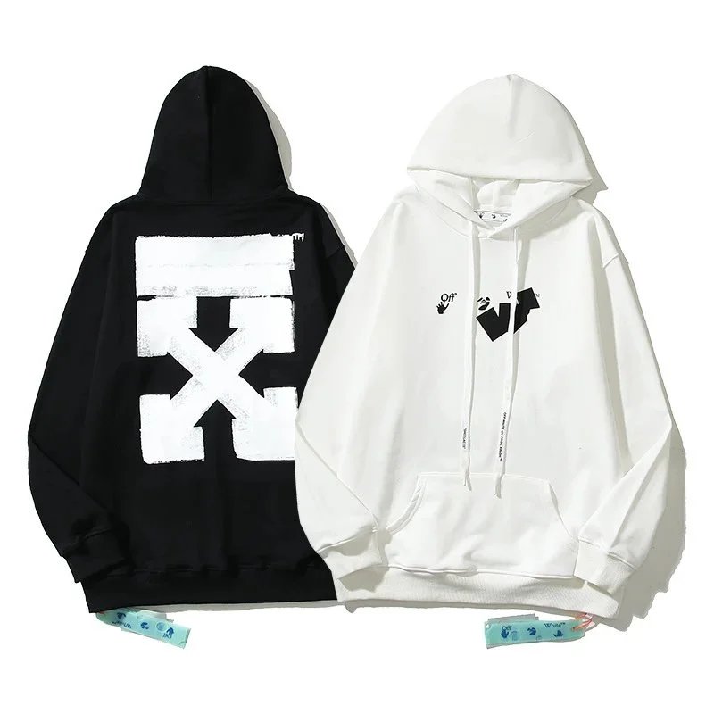 Off-White Arrow Logo Hoodie Black and White - 1