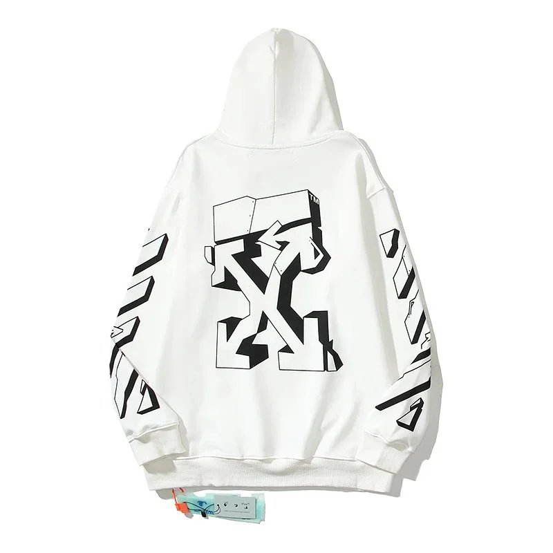Off-White Industrial Arrow Print White Hoodie - 1