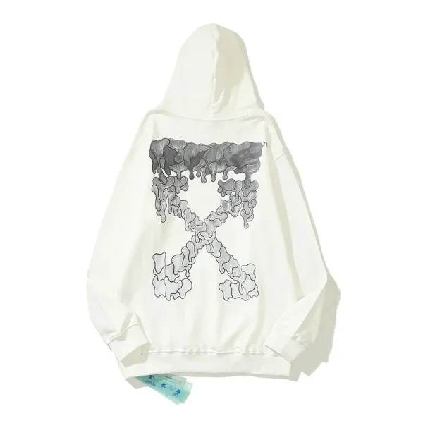 Off-White Diagonal Arrow Dripping Print Off-White Hoodie - 1