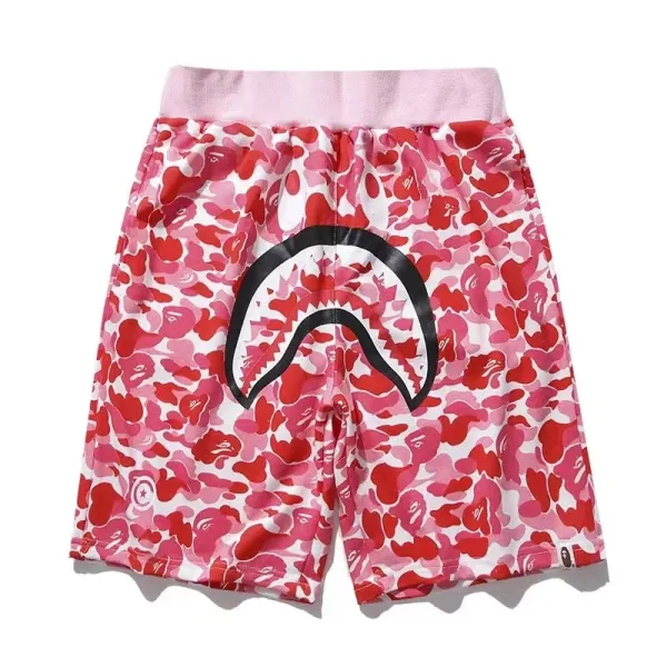 A Bathing Ape Shark Face Graphic Shorts Gray - 9