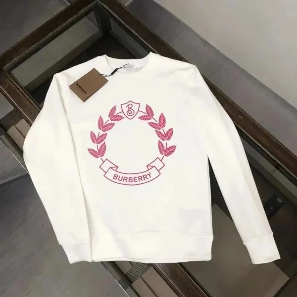 Burberry Laurel Wreath Print White Hoodie - 1