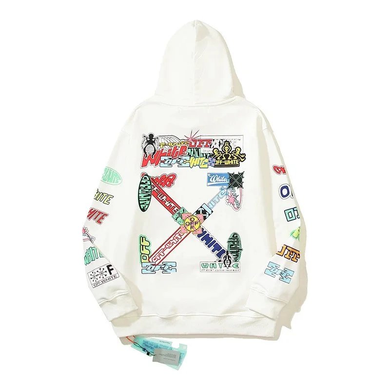 Off-White Diagonal Arrow Graphic Hoodie White - 1