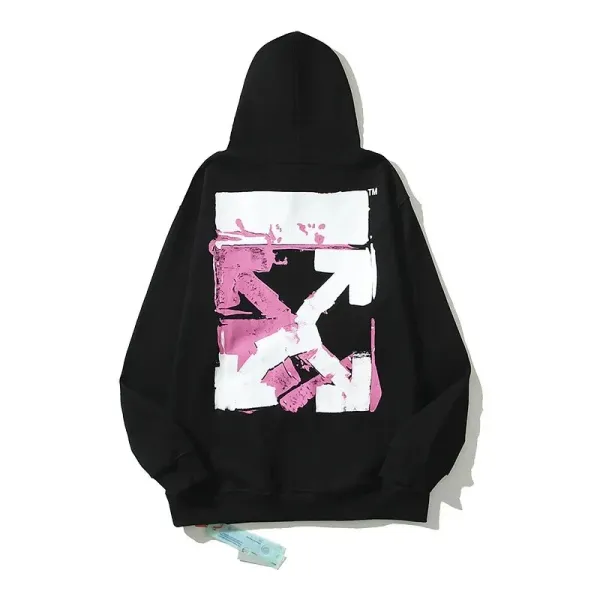 Off-White Diagonal Arrow Print Black Hoodie - 1