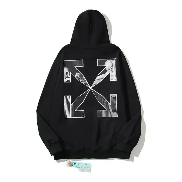 Off-White Diag Skull Print Black Hoodie - 1