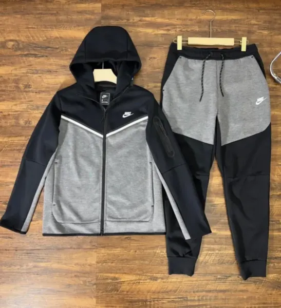 Nike Tech Fleece Windrunner Hoodie and Joggers Set Off-White Beige - 11
