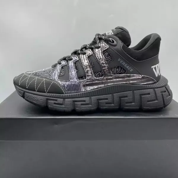 Versace Chain Reaction Baroque Print Black Multicolor Chunky Sneakers - 6