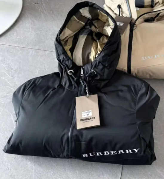Burberry Hooded Down Jacket Black - 1