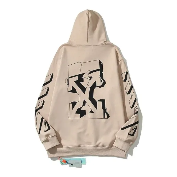 Off-White Industrial Arrow Graphic Beige Hoodie - 1