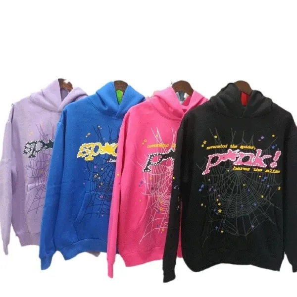 Purple Spiderweb Graphic Hoodie and Sweatpants Set - 8