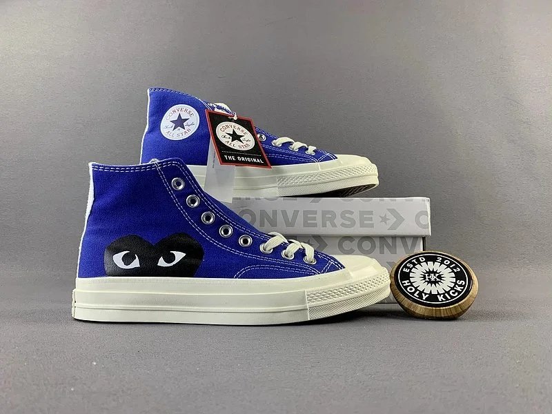 Converse x Comme des Garçons PLAY Chuck Taylor All Star High Top Off-White Canvas Sneakers - 15