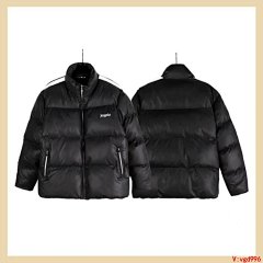 Trendy brand two bar black and white striped woven cotton jacket for couples, stand up collar, bread, cotton jacket (quality issue, after-sales cycle is 15 days) - L1