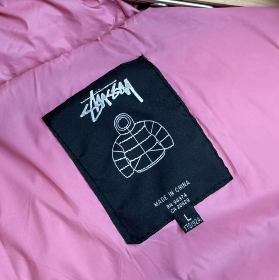 Stüssy Down Jacket Black with White Logo - 9