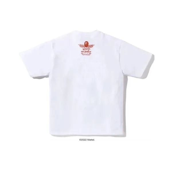 A Bathing Ape x Hot Wheels Collab Ape Head Print White T-Shirt - 4
