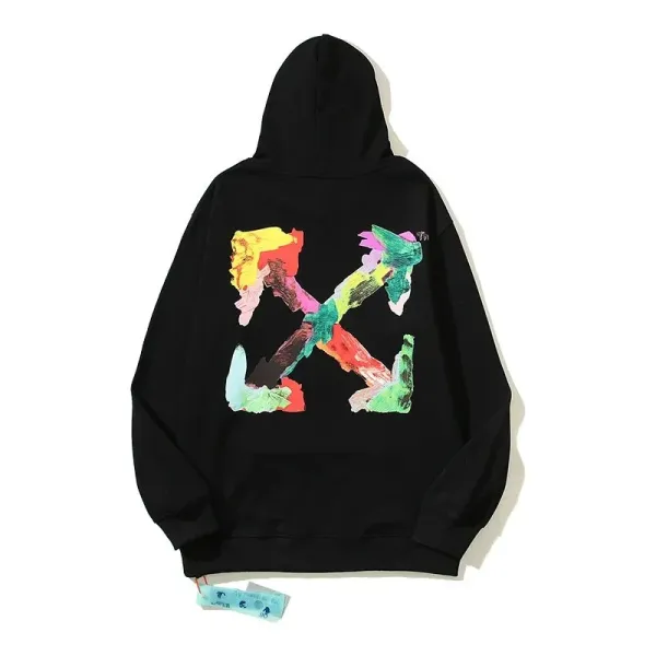 Off-White Painted Arrow Hoodie Black - 1