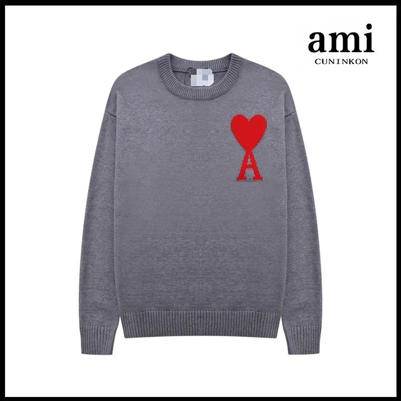 Grey red label [A8 round neck jacquard style]