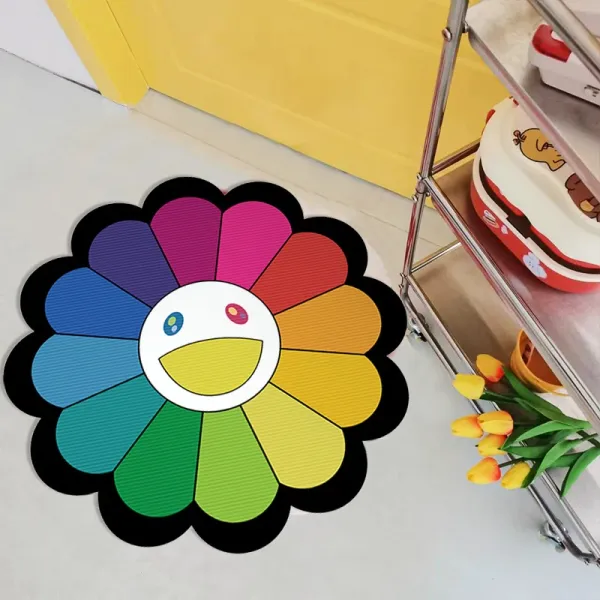 Design Takashi Murakami x Kaikai Kiki Rainbow Flower Doormat Multicolor Floor Mat Accessories - 1