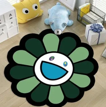 Design Takashi Murakami x Kaikai Kiki Flower Rug Green Multicolor Floor Mat Accessories - 1