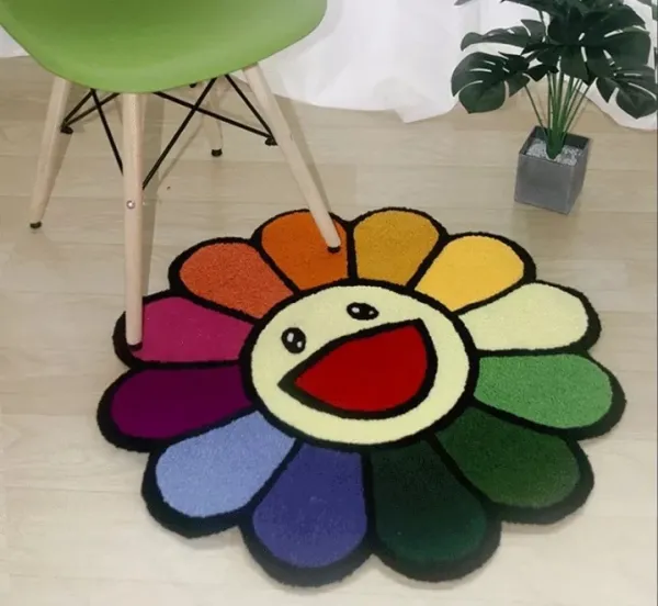 Design Takashi Murakami x Kaikai Kiki Rainbow Flower Smiley Rug Accessories - 2