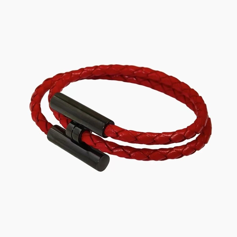 Black buckle+red rope