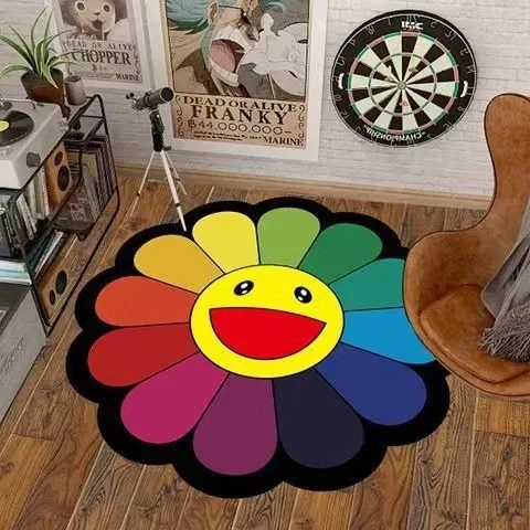 Design Takashi Murakami x Kaikai Kiki Rainbow Flower Smiley Rug Accessories - 1