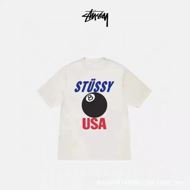Stüssy T-Shirts Graphic Print Crew-Neck T-Shirt — white 368
