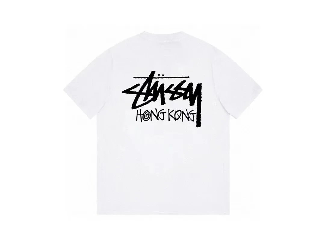 Stüssy T-Shirts Graphic Print Crew-Neck T-Shirt — white 371