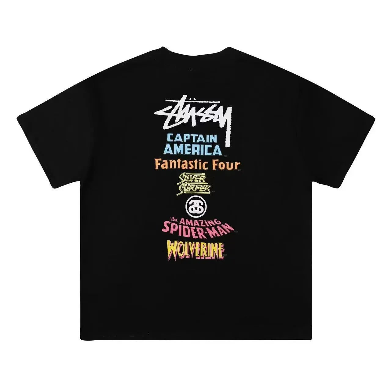Stüssy T-Shirts Graphic Print Crew-Neck T-Shirt — Black 372