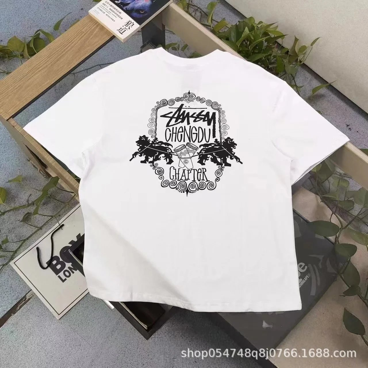 Stüssy T-Shirts Graphic Print Crew-Neck T-Shirt — white 383