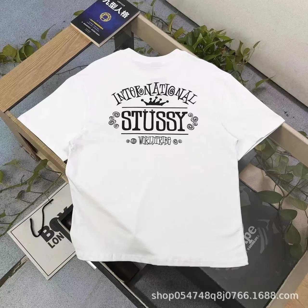 Stüssy T-Shirts Graphic Print Crew-Neck T-Shirt — White 381