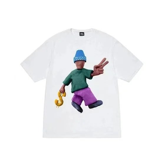Stüssy T-Shirts Graphic Print Crew-Neck T-Shirt — white 378