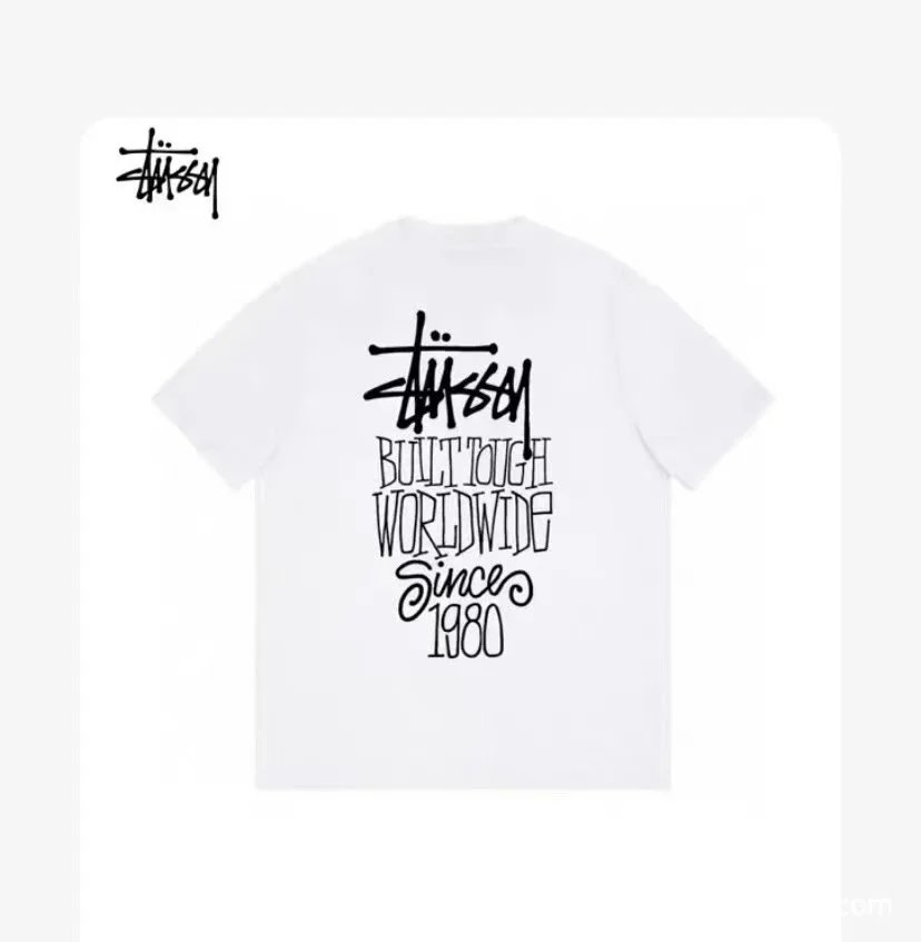 Stüssy T-Shirts Graphic Print Crew-Neck T-Shirt — white 362