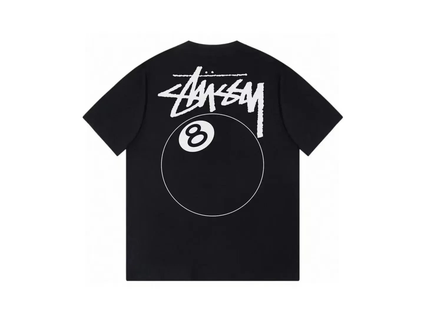Stüssy T-Shirts Graphic Print Crew-Neck T-Shirt — Black 364