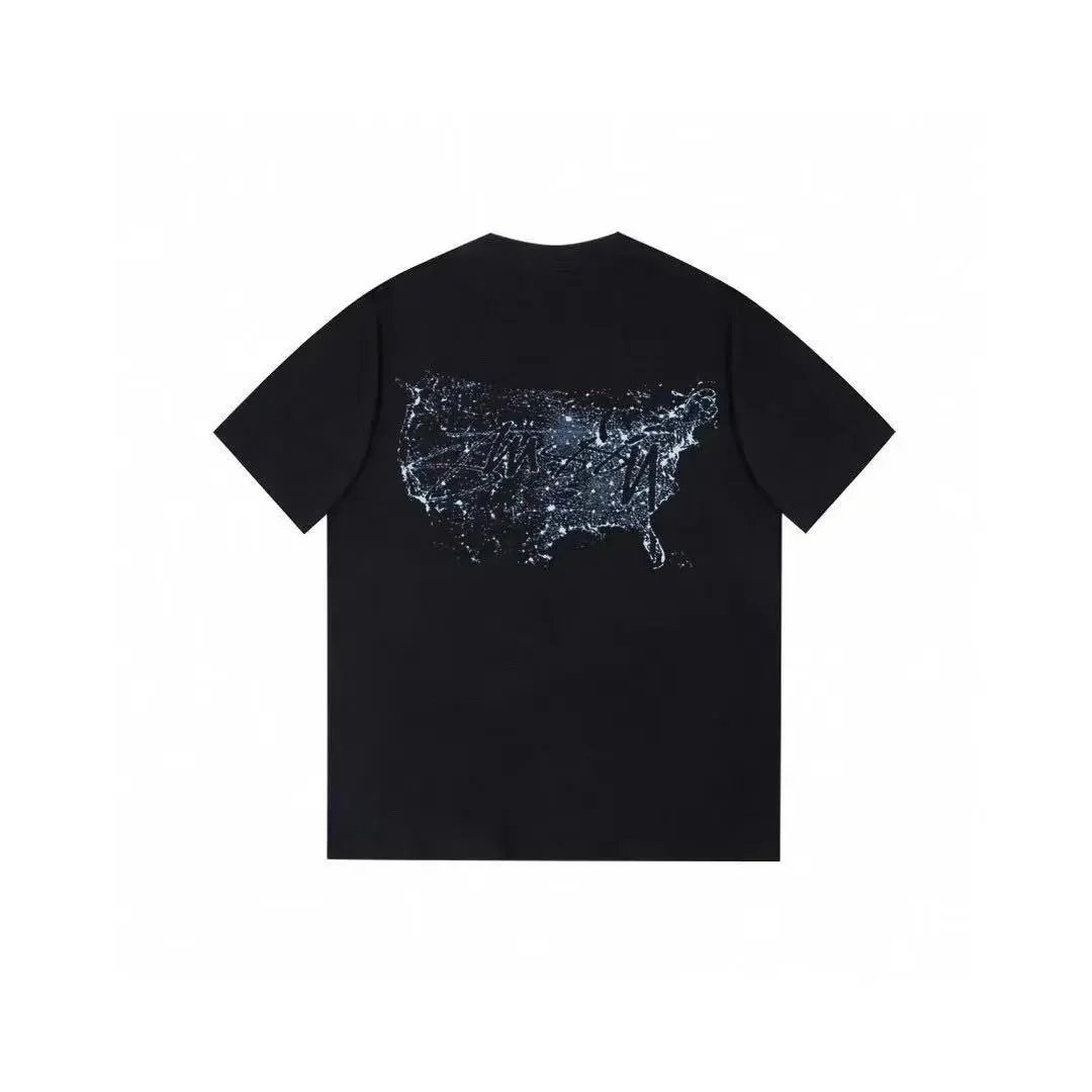 Stüssy T-Shirts Graphic Print Crew-Neck T-Shirt — Black 369