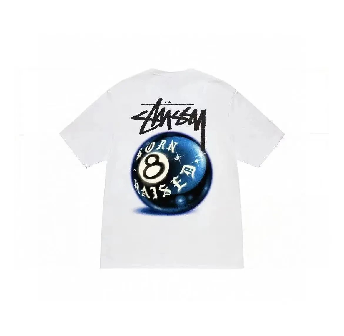 Stüssy T-Shirts Graphic Print Crew-Neck T-Shirt — white 363