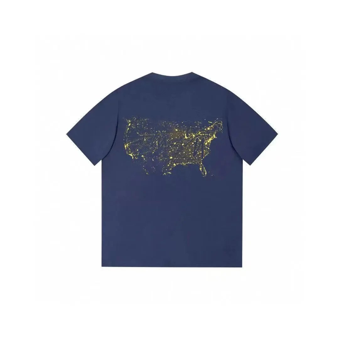 Stüssy T-Shirts Graphic Print Crew-Neck T-Shirt — Navy Blue 369