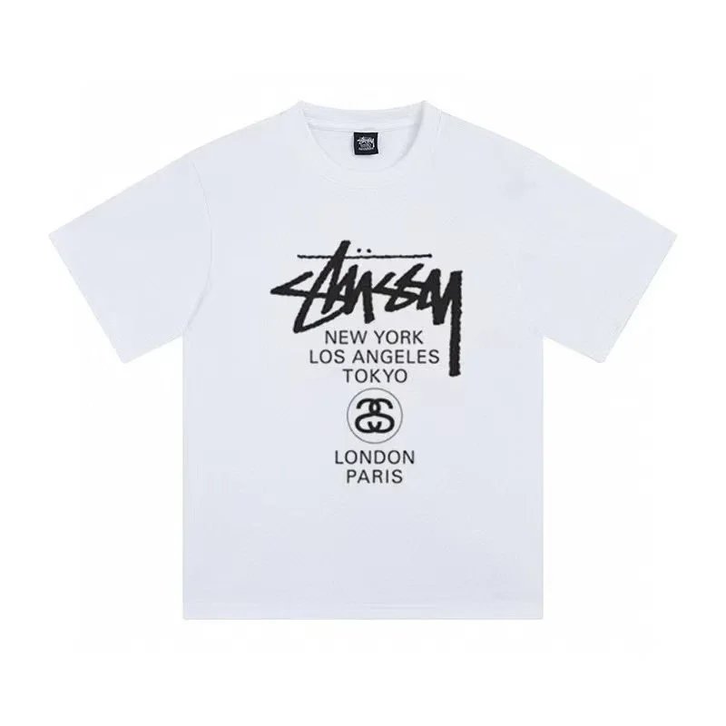 Stüssy T-Shirts Graphic Print Crew-Neck T-Shirt — white 370