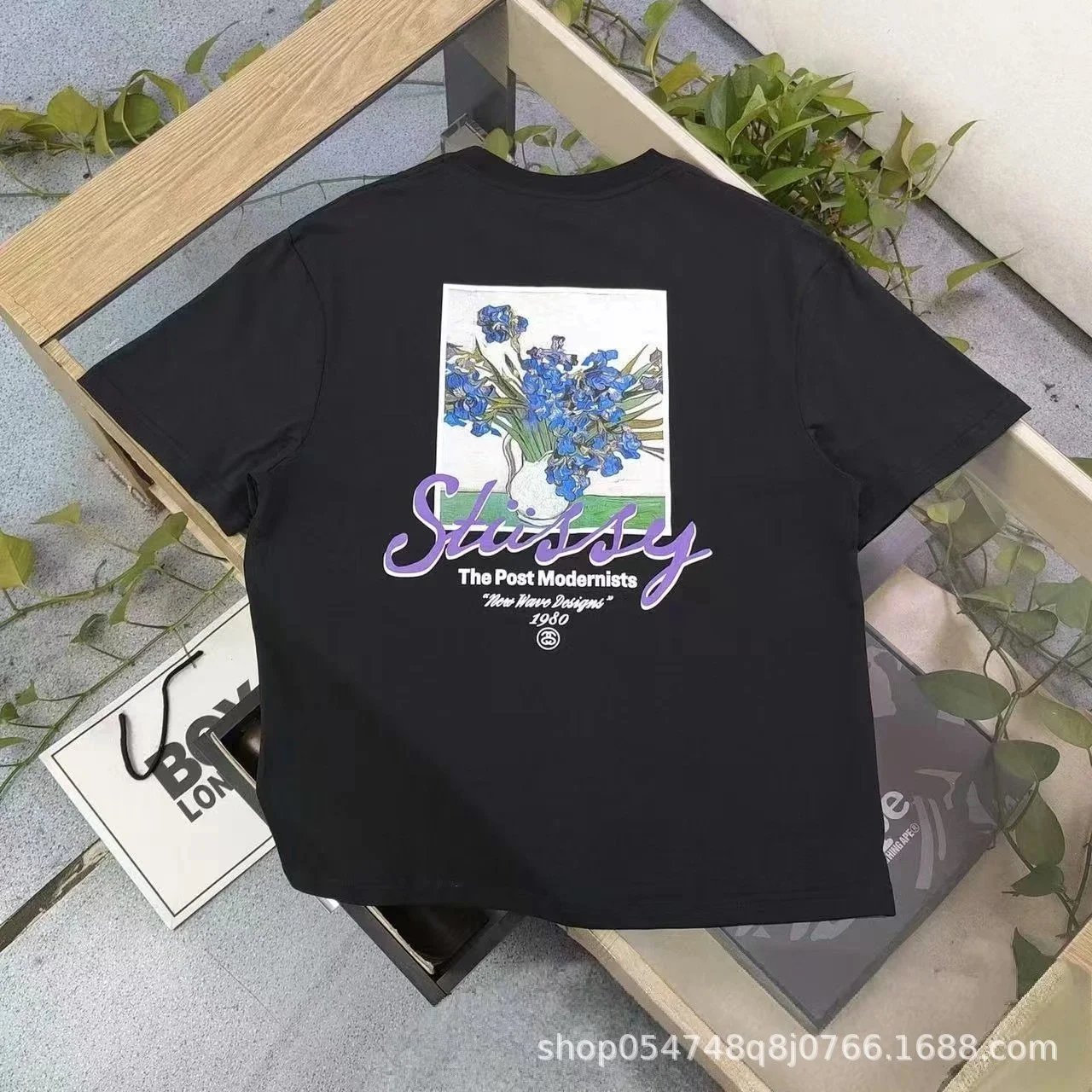 Stüssy T-Shirts Graphic Print Crew-Neck T-Shirt — Black 379