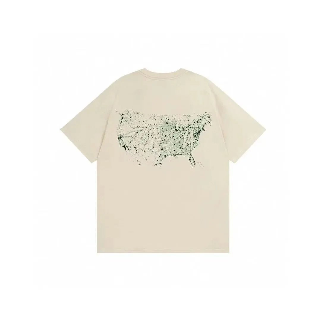 Stüssy T-Shirts Graphic Print Crew-Neck T-Shirt — apricot 369