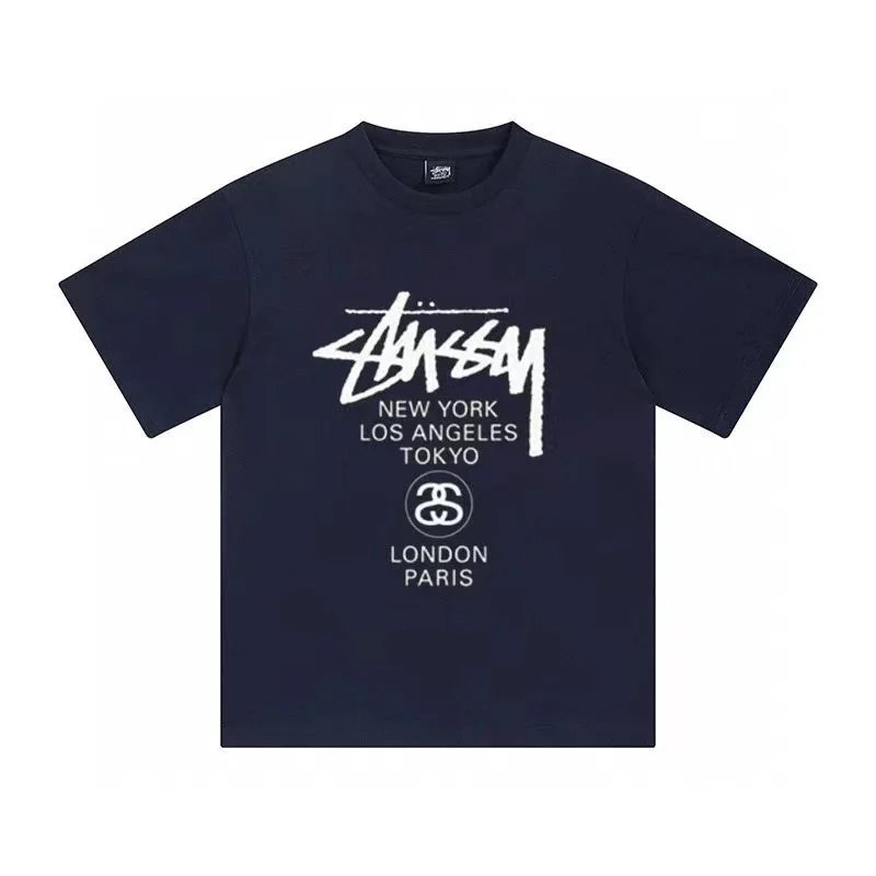 Stüssy T-Shirts Graphic Print Crew-Neck T-Shirt — Black 370