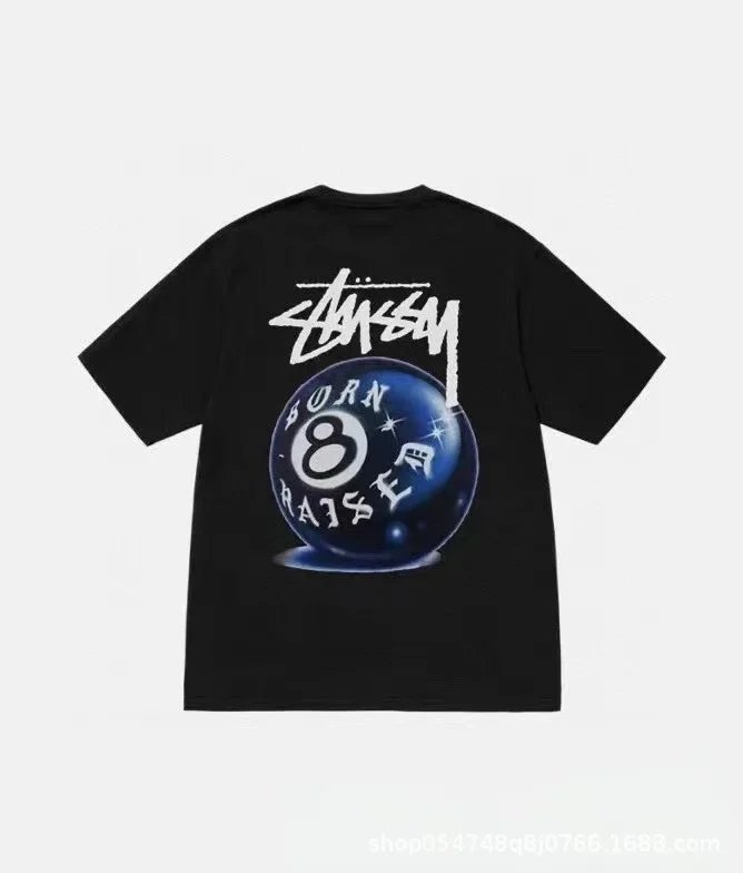 Stüssy T-Shirts Graphic Print Crew-Neck T-Shirt — Black 363