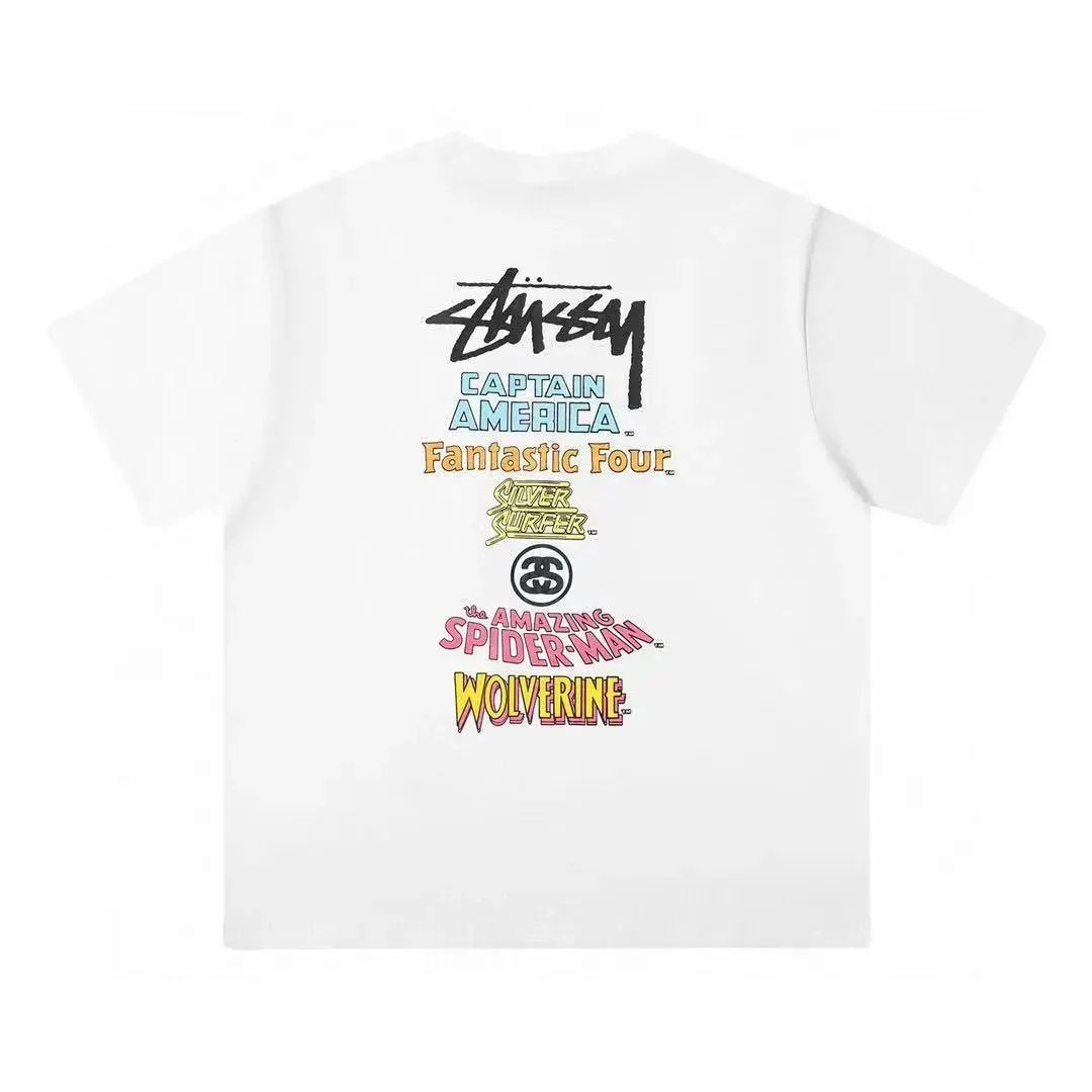 Stüssy T-Shirts Graphic Print Crew-Neck T-Shirt — white 372