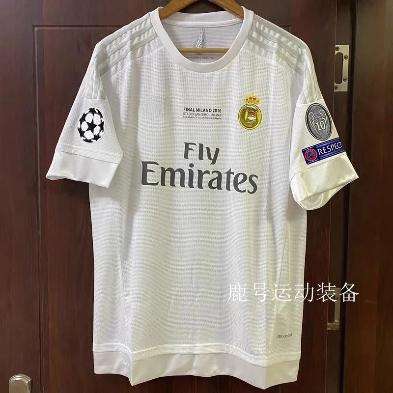 Real Madrid Football Jerseys Retro — 15-16 Home Print 3 Armbands