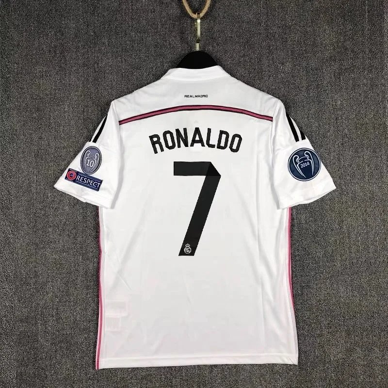 Real Madrid Football Jerseys Retro — 14-15 Home Print No.7 Print 3 Armband
