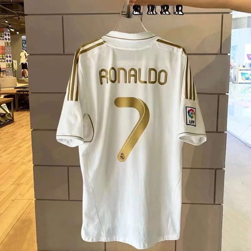 Real Madrid Football Jerseys Retro — 11-12 Home Print No. 7 1 Armband