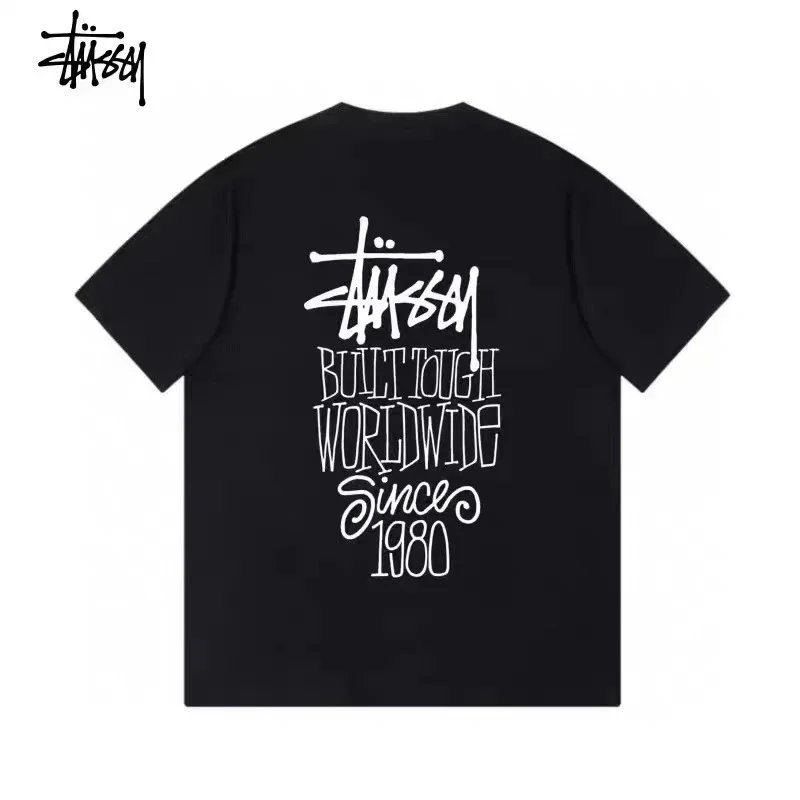 Stüssy T-Shirts Graphic Print Crew-Neck T-Shirt — Black 362