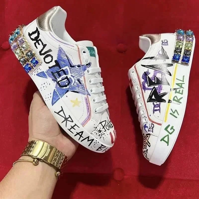 Dolce & Gabbana Sneakers Graffiti-print embellished low-top — 2