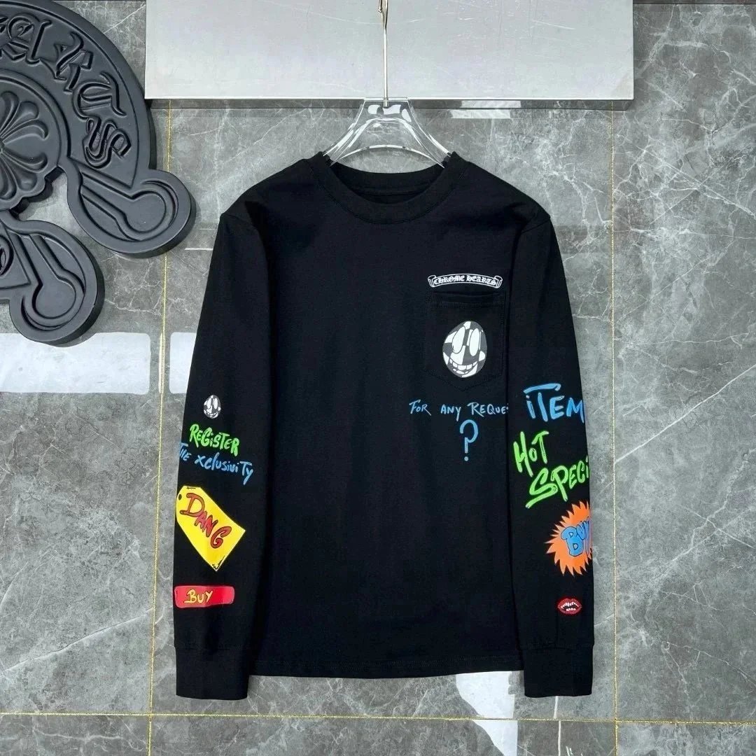 Chrome Hearts Hoodies & Sweatshirts Horseshoe Logo Graphic — 08*Top quality