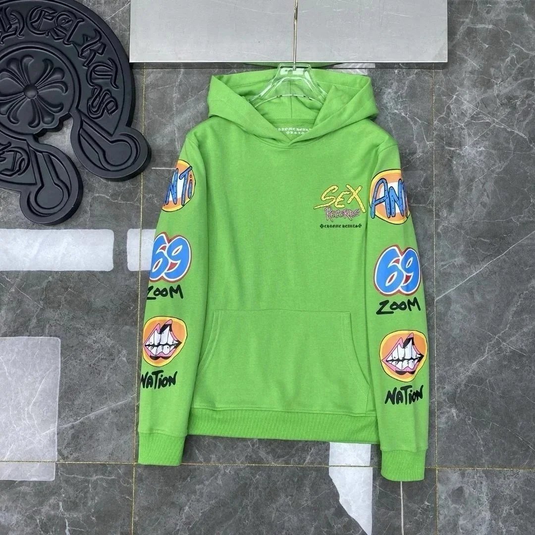 Chrome Hearts Hoodies & Sweatshirts Horseshoe Logo Graphic — 11*Top quality